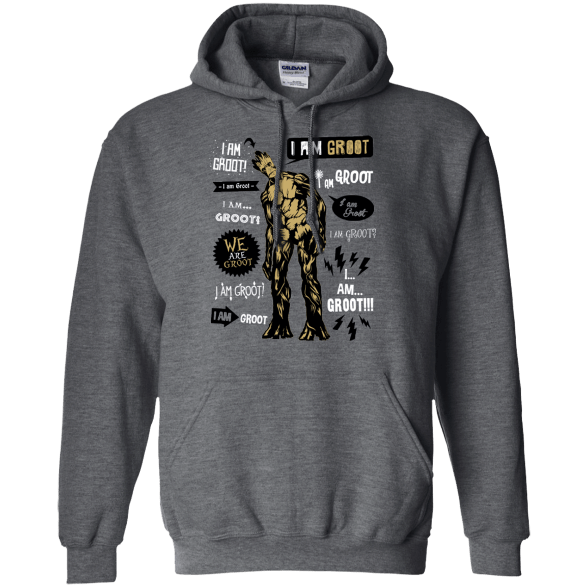 Sweatshirts Dark Heather / Small Groot Famous Quotes Pullover Hoodie