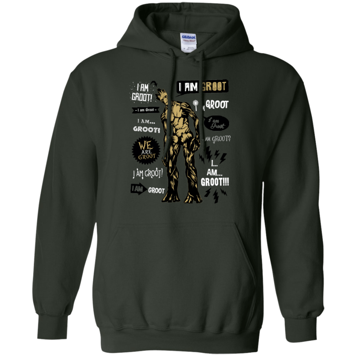 Sweatshirts Forest Green / Small Groot Famous Quotes Pullover Hoodie