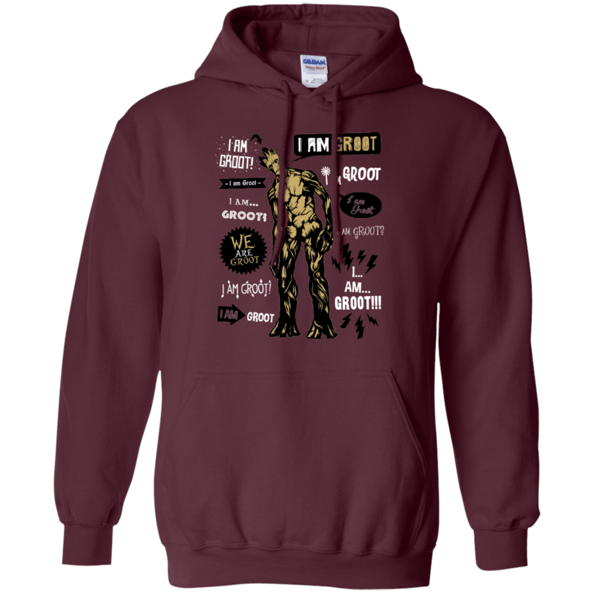 Sweatshirts Maroon / Small Groot Famous Quotes Pullover Hoodie