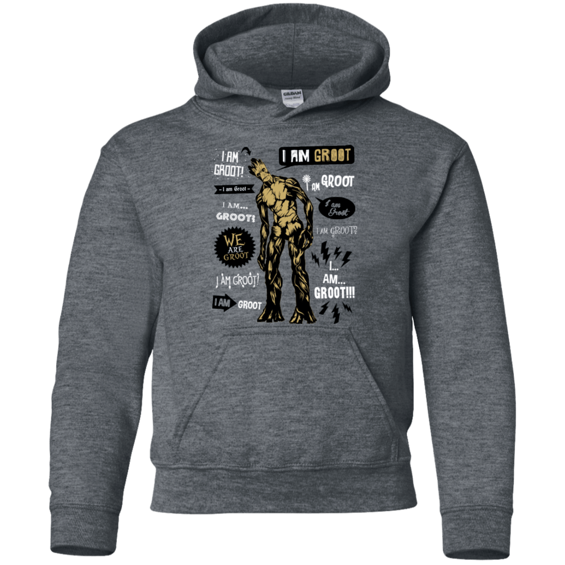 Sweatshirts Dark Heather / YS Groot Famous Quotes Youth Hoodie