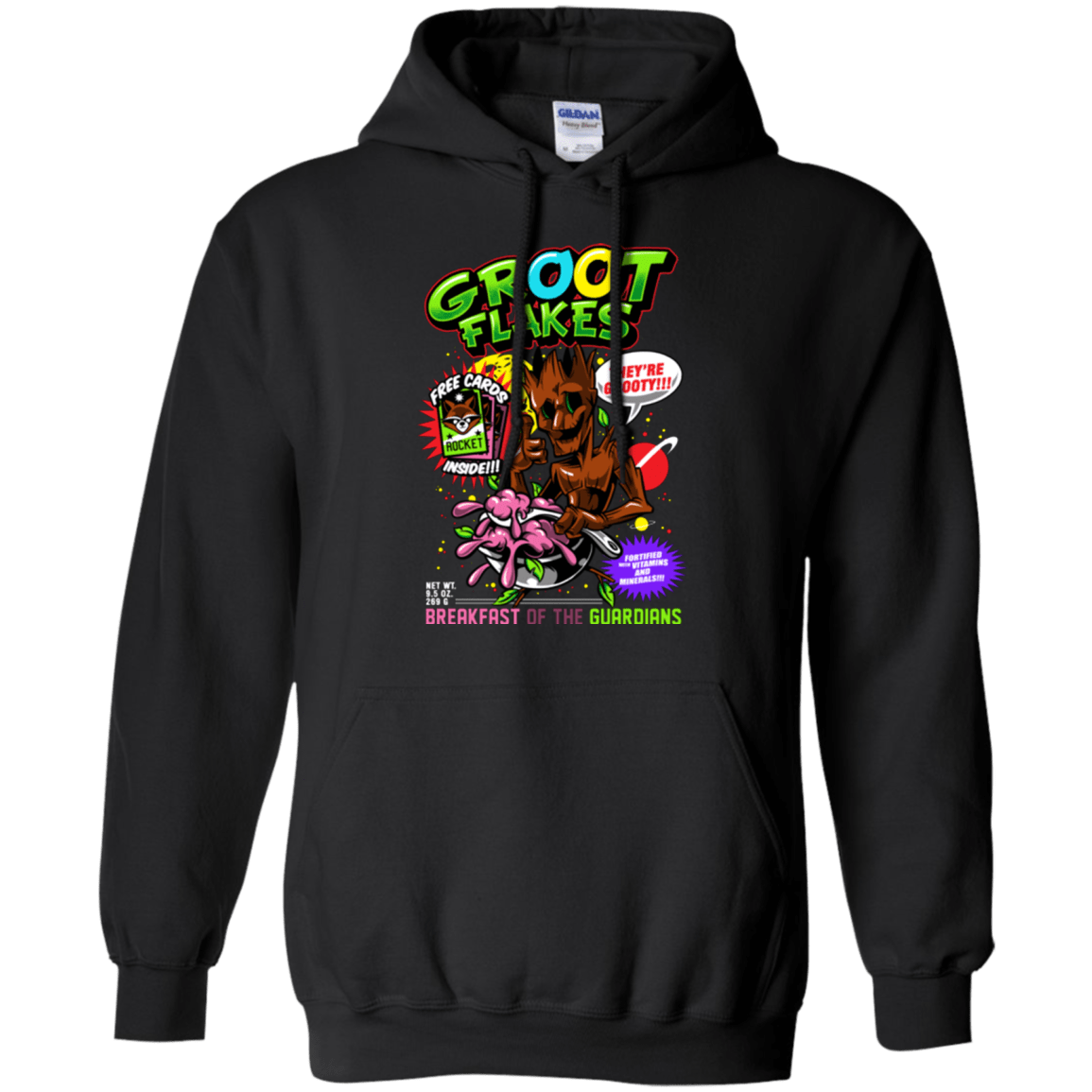 Sweatshirts Black / Small Groot Flakes Pullover Hoodie