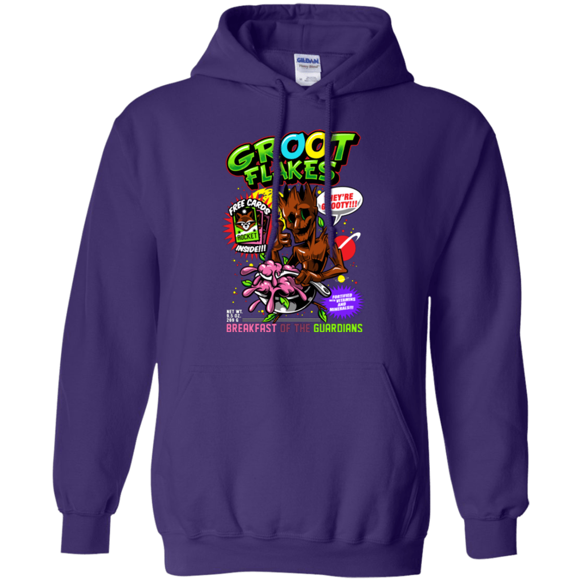 Sweatshirts Purple / Small Groot Flakes Pullover Hoodie