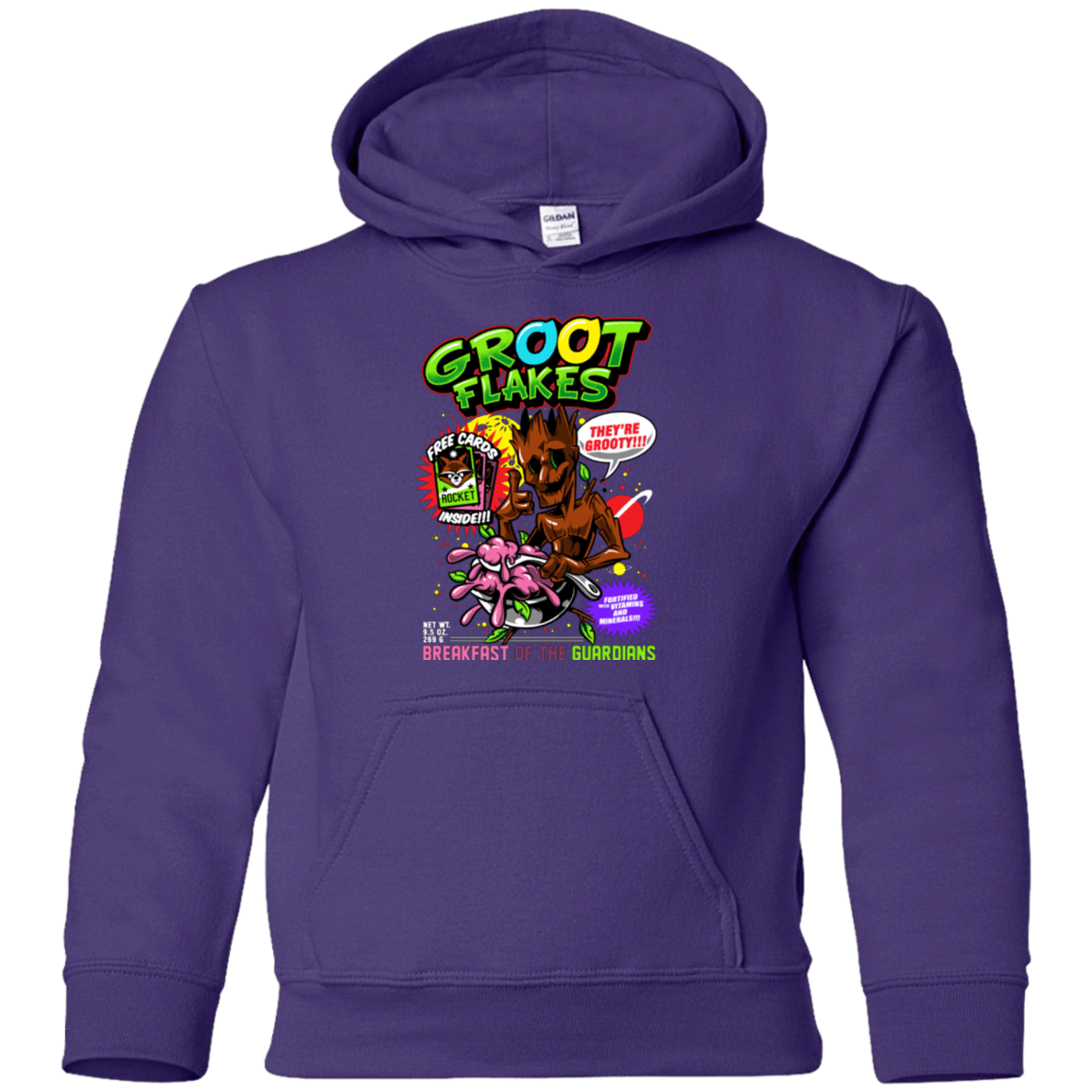 Sweatshirts Purple / YS Groot Flakes Youth Hoodie