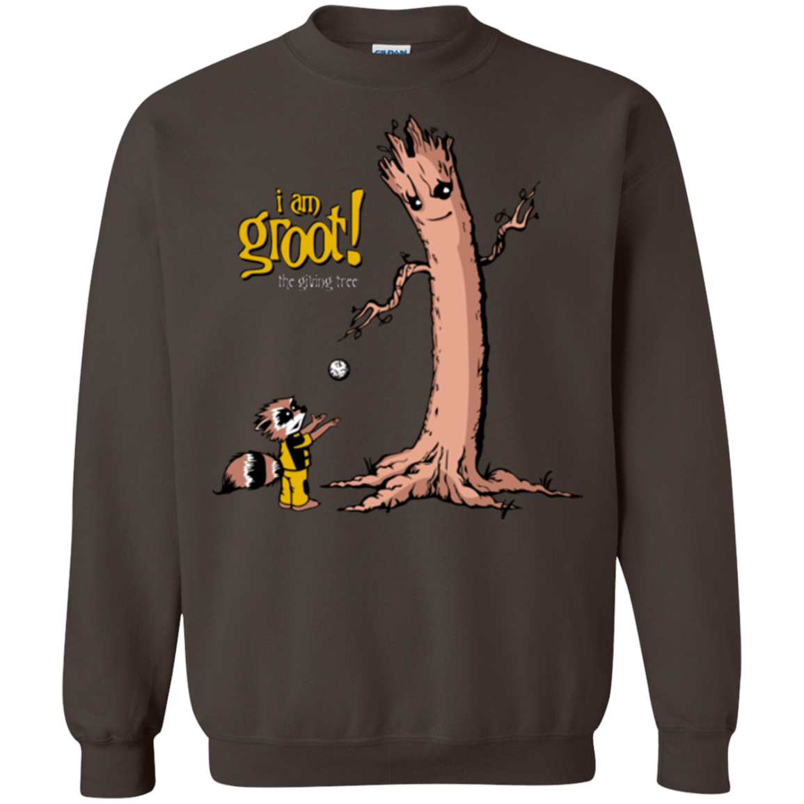 Sweatshirts Dark Chocolate / Small Groot Is Giving Crewneck Sweatshirt