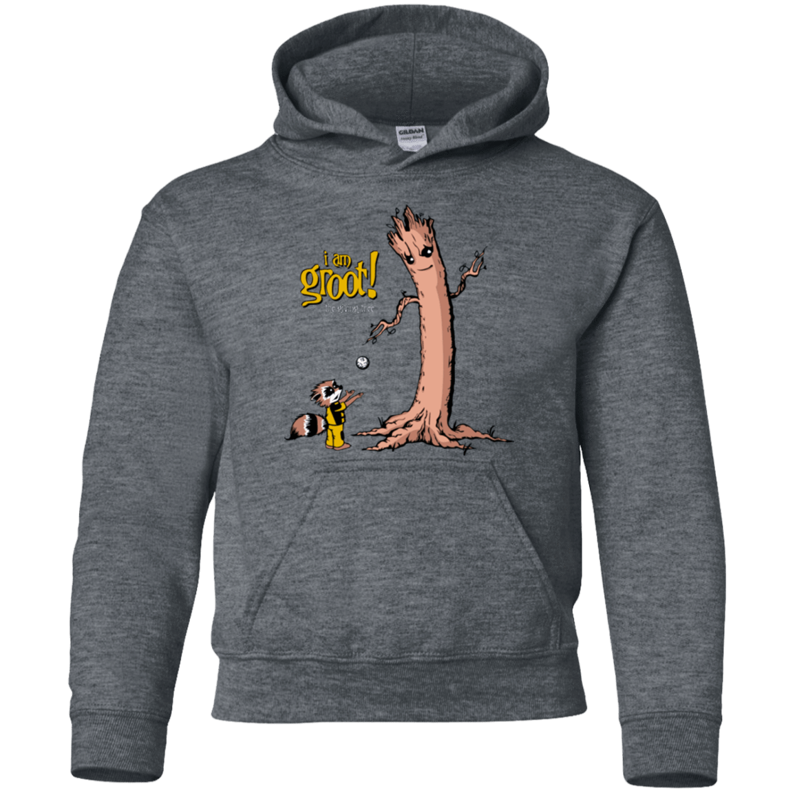 Sweatshirts Dark Heather / YS Groot Is Giving Youth Hoodie