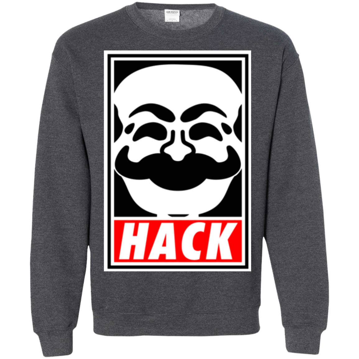 Sweatshirts Dark Heather / Small Hack society Crewneck Sweatshirt
