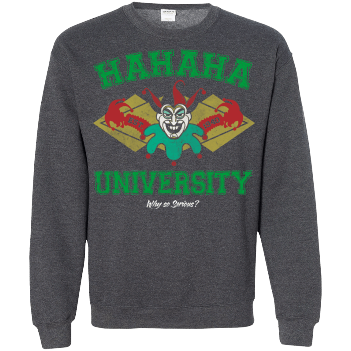 Sweatshirts Dark Heather / Small Hahaha University Crewneck Sweatshirt
