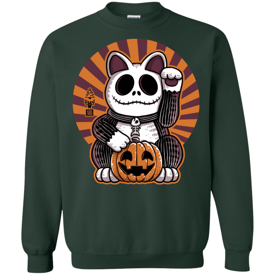 Sweatshirts Forest Green / S Halloween Neko Crewneck Sweatshirt
