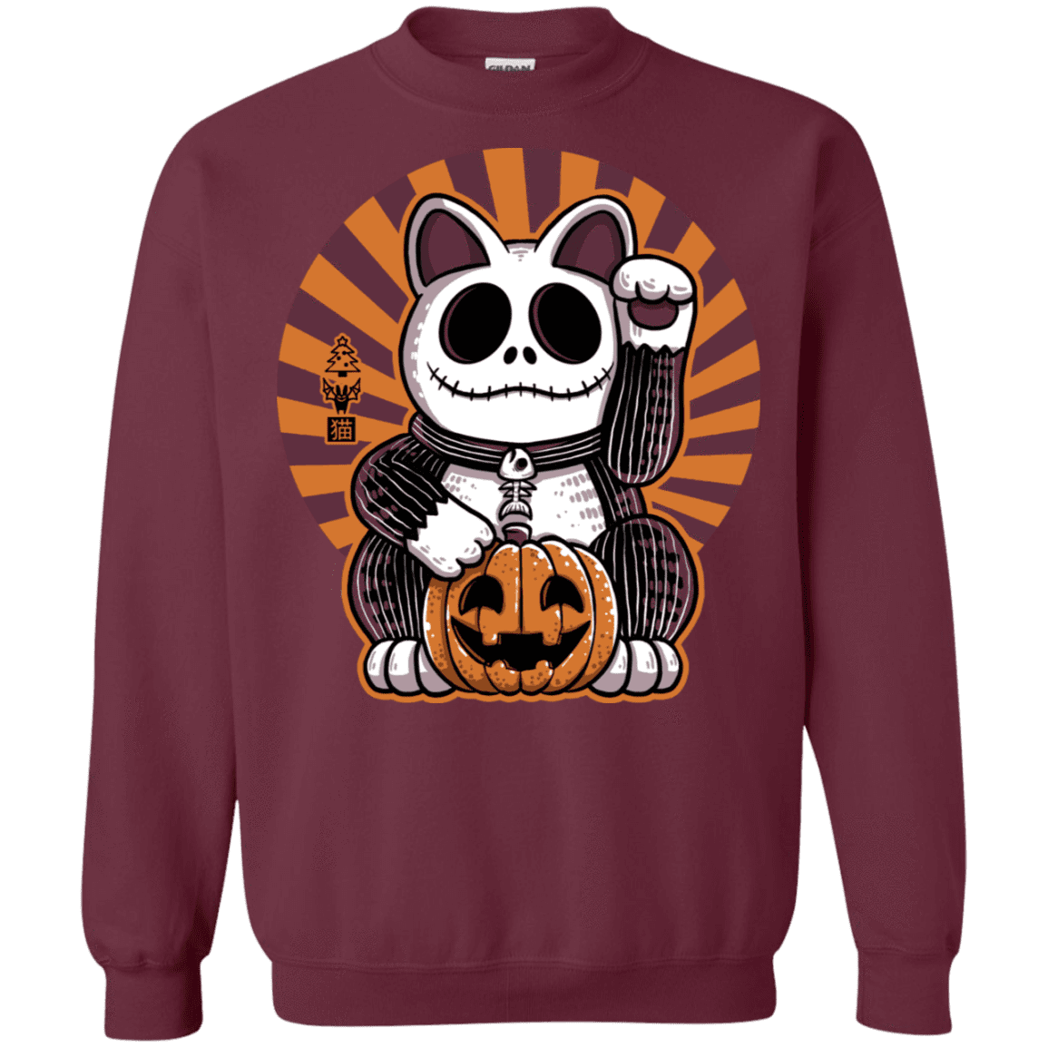 Sweatshirts Maroon / S Halloween Neko Crewneck Sweatshirt