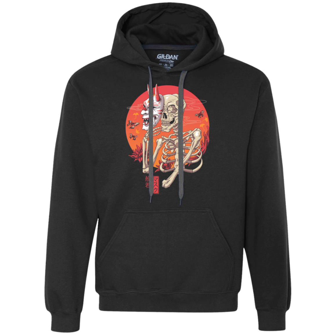 Sweatshirts Black / S Hannya Yokai Mask Premium Fleece Hoodie