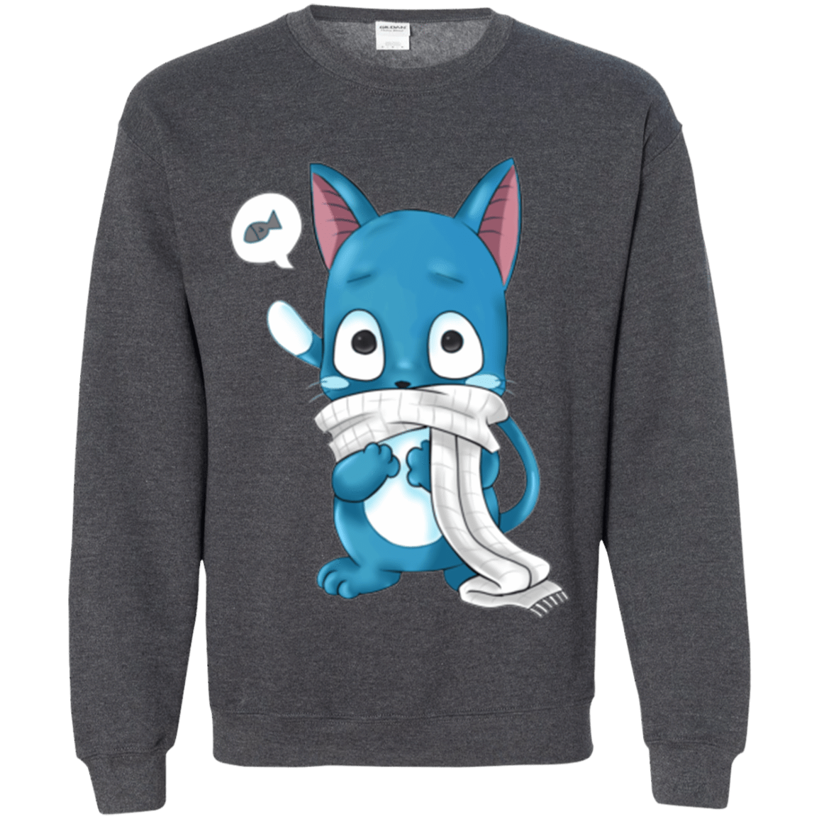 Sweatshirts Dark Heather / Small Happy Crewneck Sweatshirt