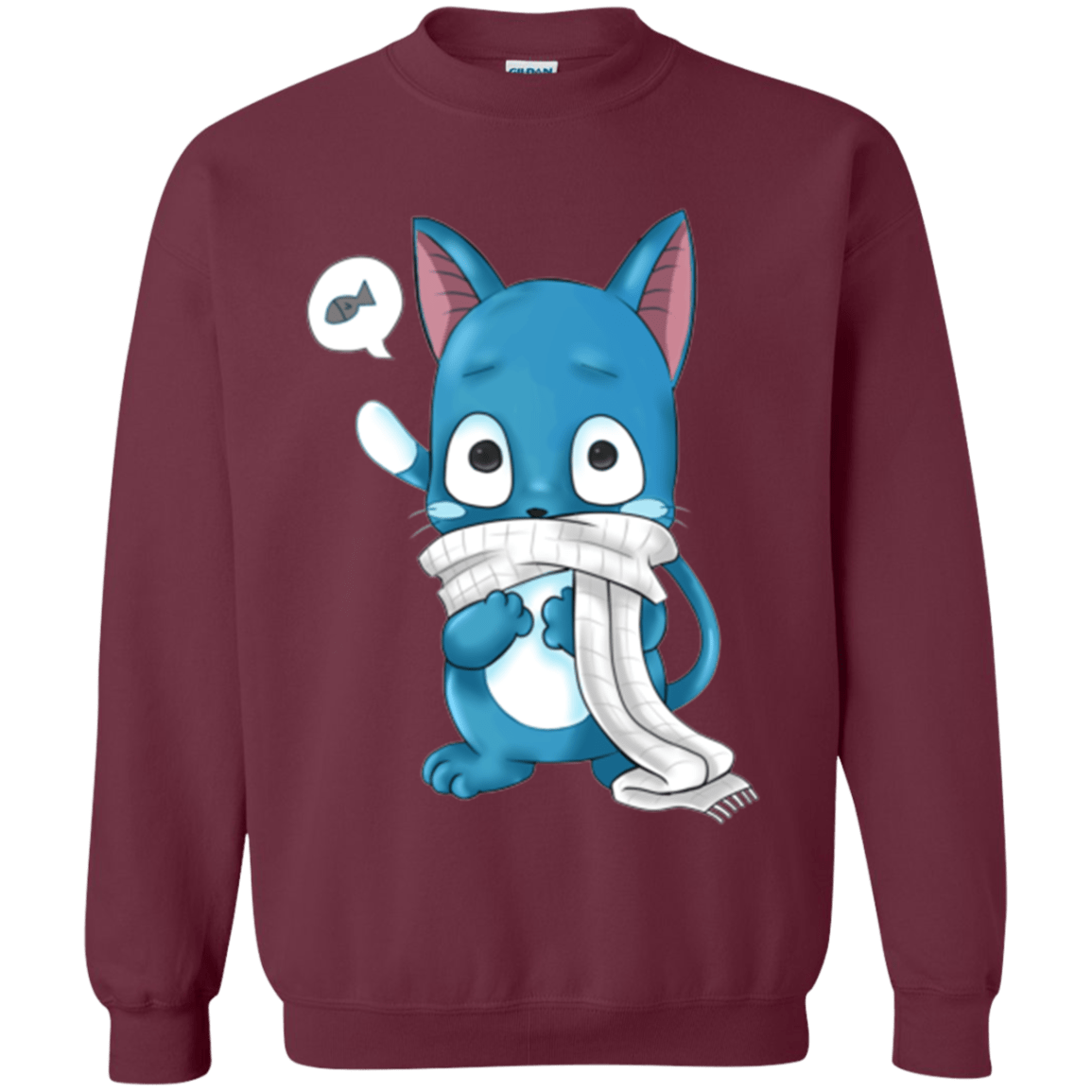 Sweatshirts Maroon / Small Happy Crewneck Sweatshirt