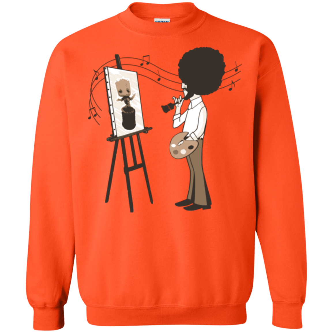 Sweatshirts Orange / Small Happy Little Tree Crewneck Sweatshirt