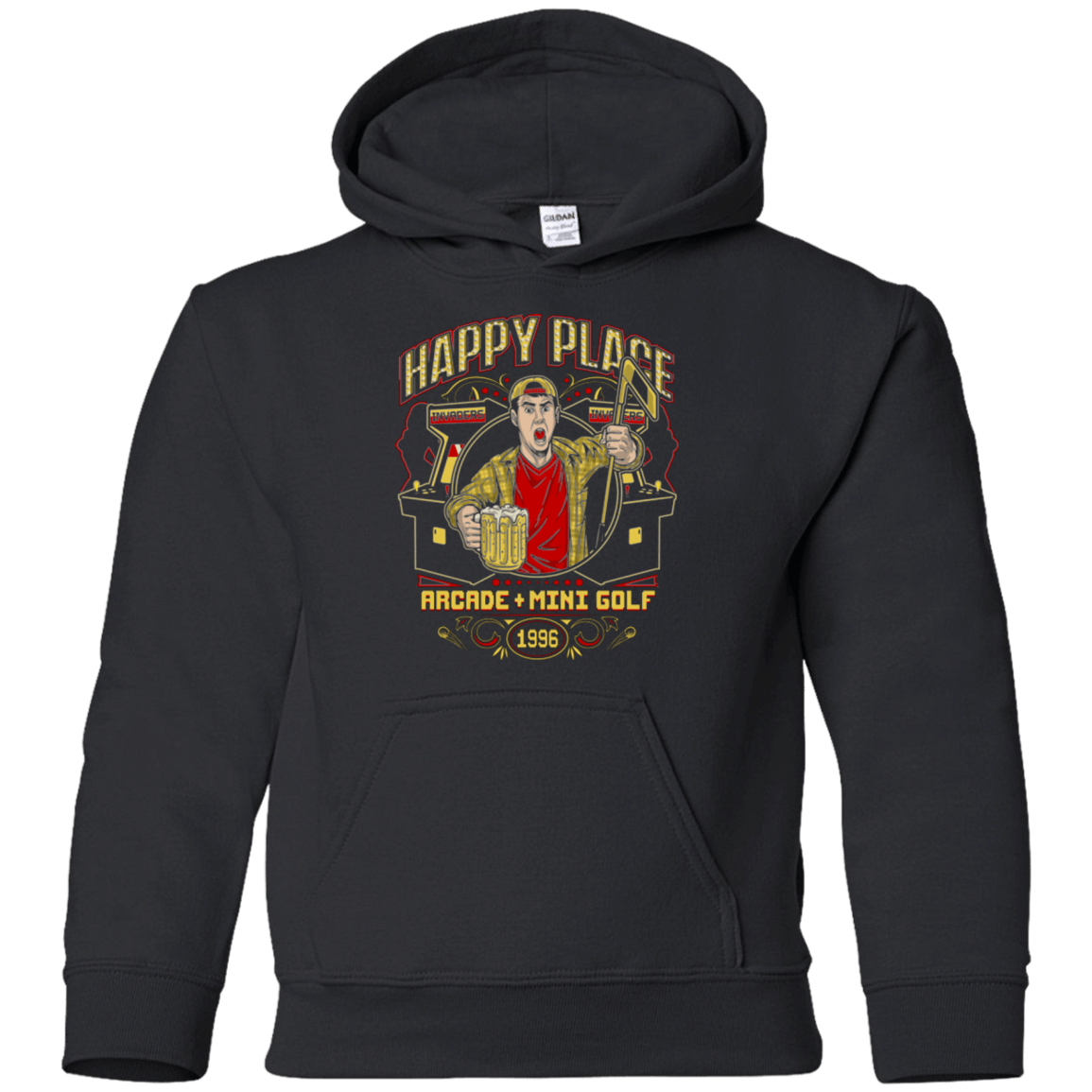 Sweatshirts Black / YS HAPPY PLACE Youth Hoodie