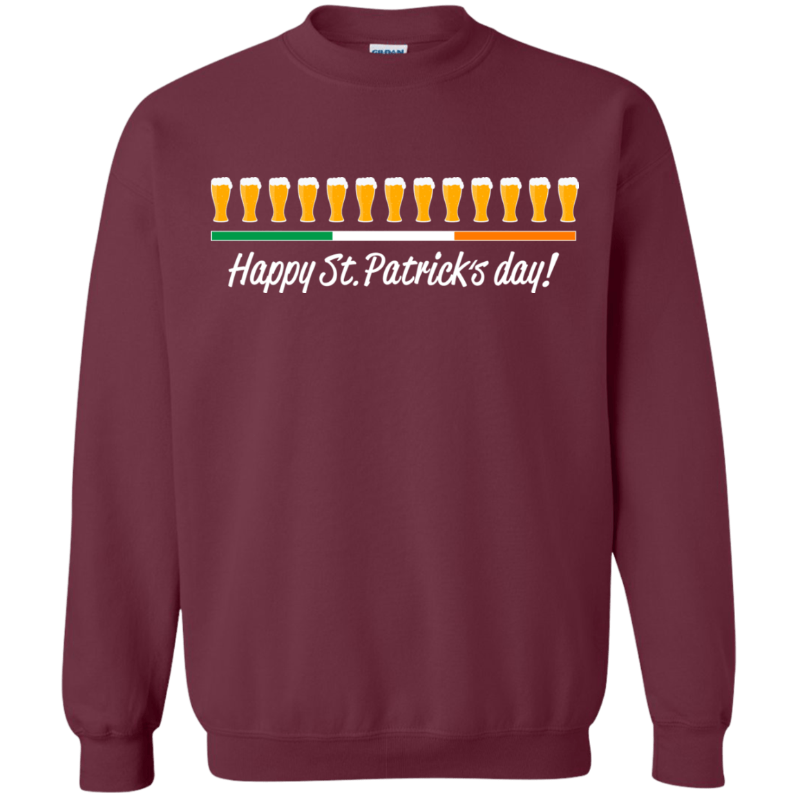 Sweatshirts Maroon / Small Happy St.Patricks Day Crewneck Sweatshirt