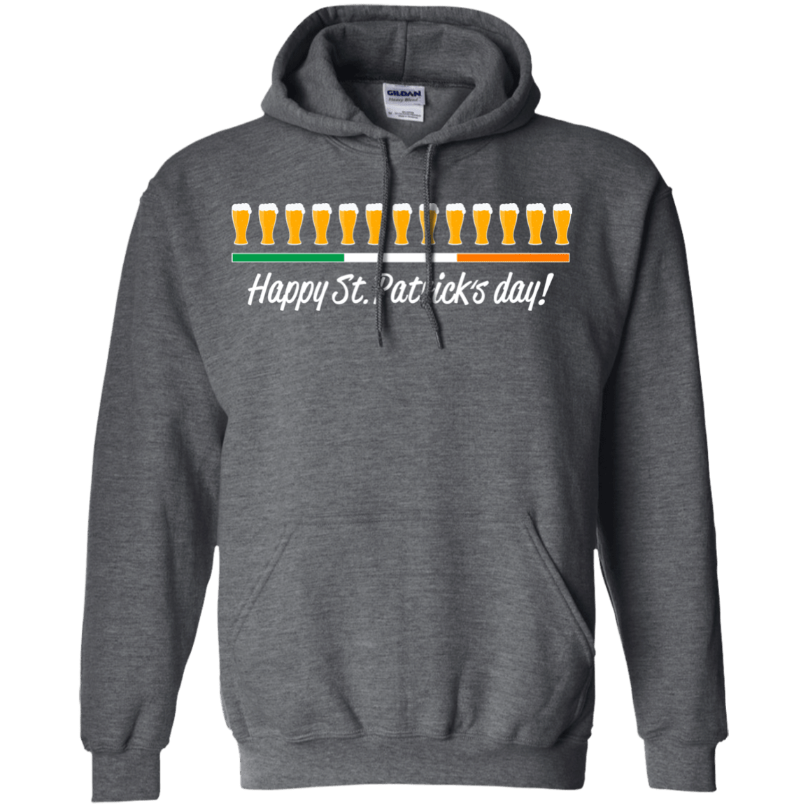 Sweatshirts Dark Heather / Small Happy St.Patricks Day Pullover Hoodie