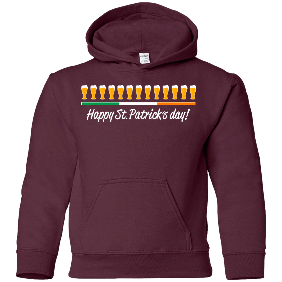 Sweatshirts Maroon / YS Happy St.Patricks Day Youth Hoodie