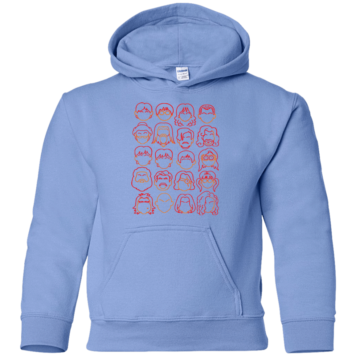 Sweatshirts Carolina Blue / YS Harry Potter line heads Youth Hoodie