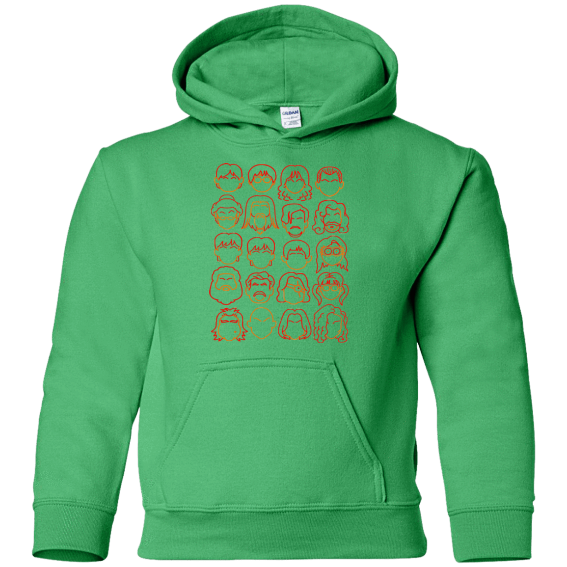 Sweatshirts Irish Green / YS Harry Potter line heads Youth Hoodie