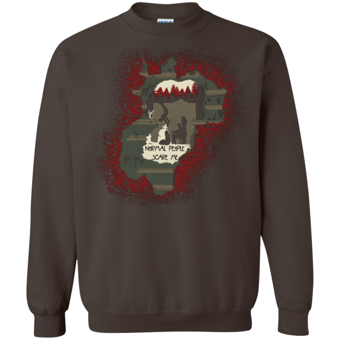 Sweatshirts Dark Chocolate / Small Haunted House Crewneck Sweatshirt