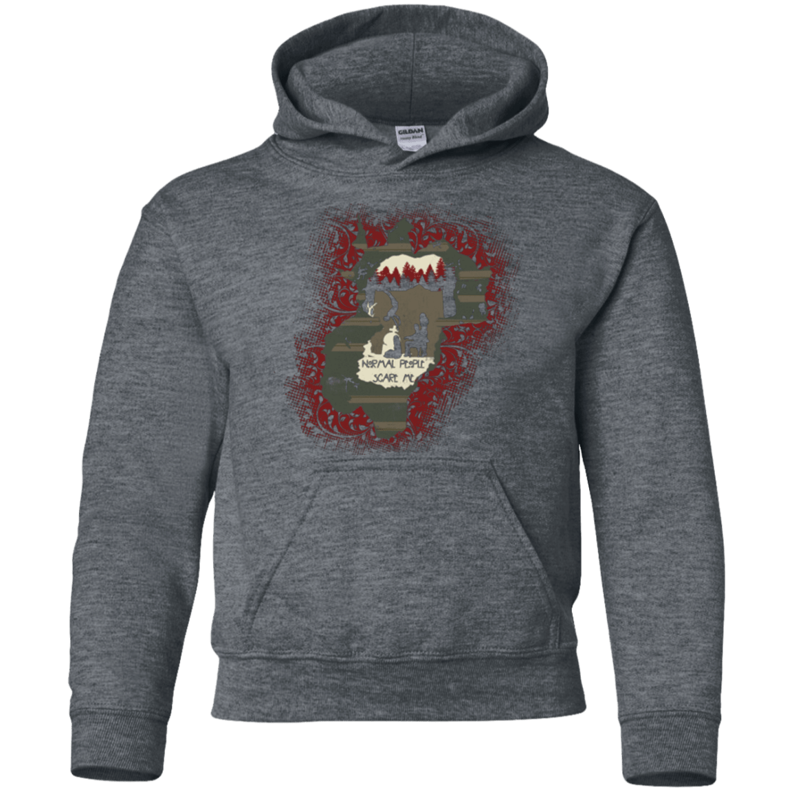 Sweatshirts Dark Heather / YS Haunted House Youth Hoodie
