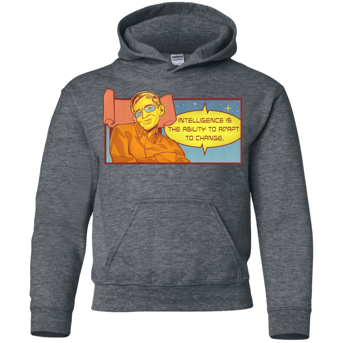 Sweatshirts Dark Heather / YS HAWKING intelligance Youth Hoodie