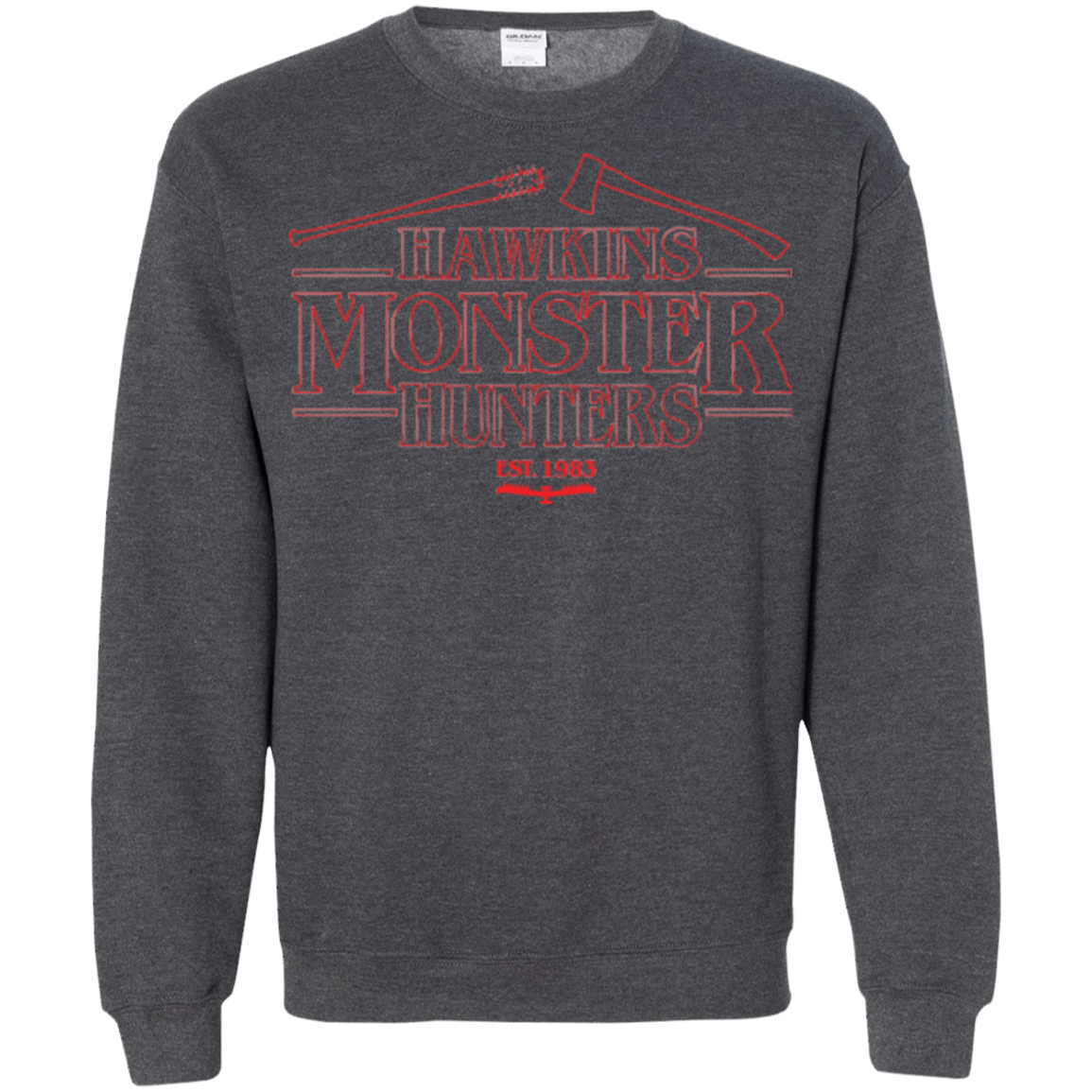 Sweatshirts Dark Heather / Small Hawkins Monster Hunters Crewneck Sweatshirt