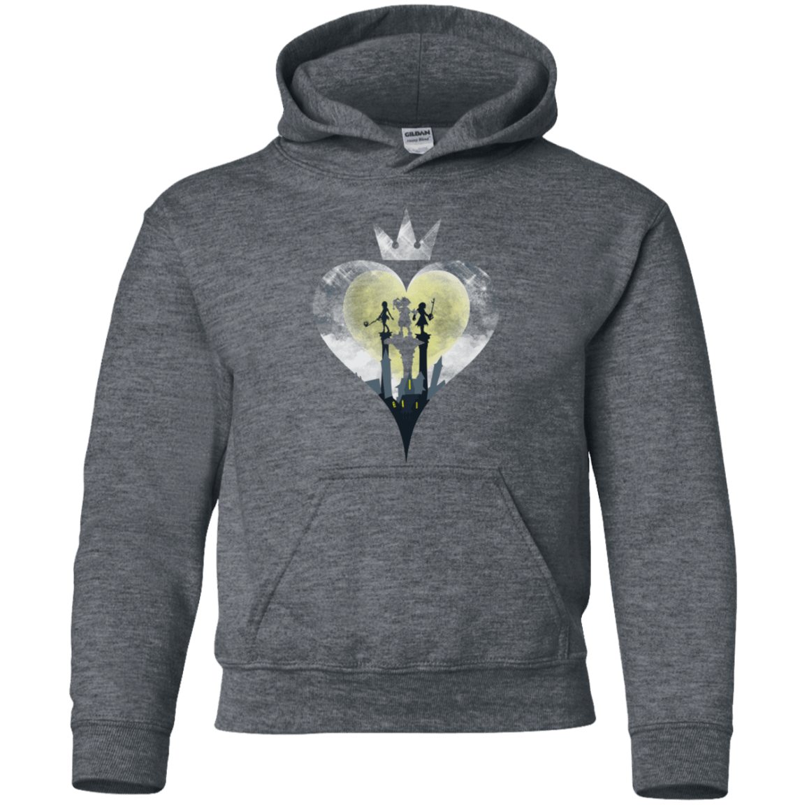 Sweatshirts Dark Heather / YS Heart Kingdom Youth Hoodie