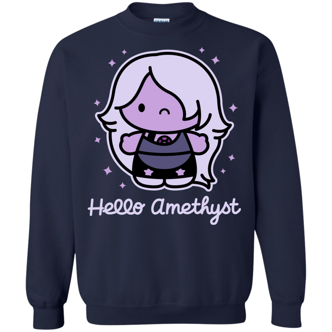Sweatshirts Navy / S Hello Amethyst Crewneck Sweatshirt