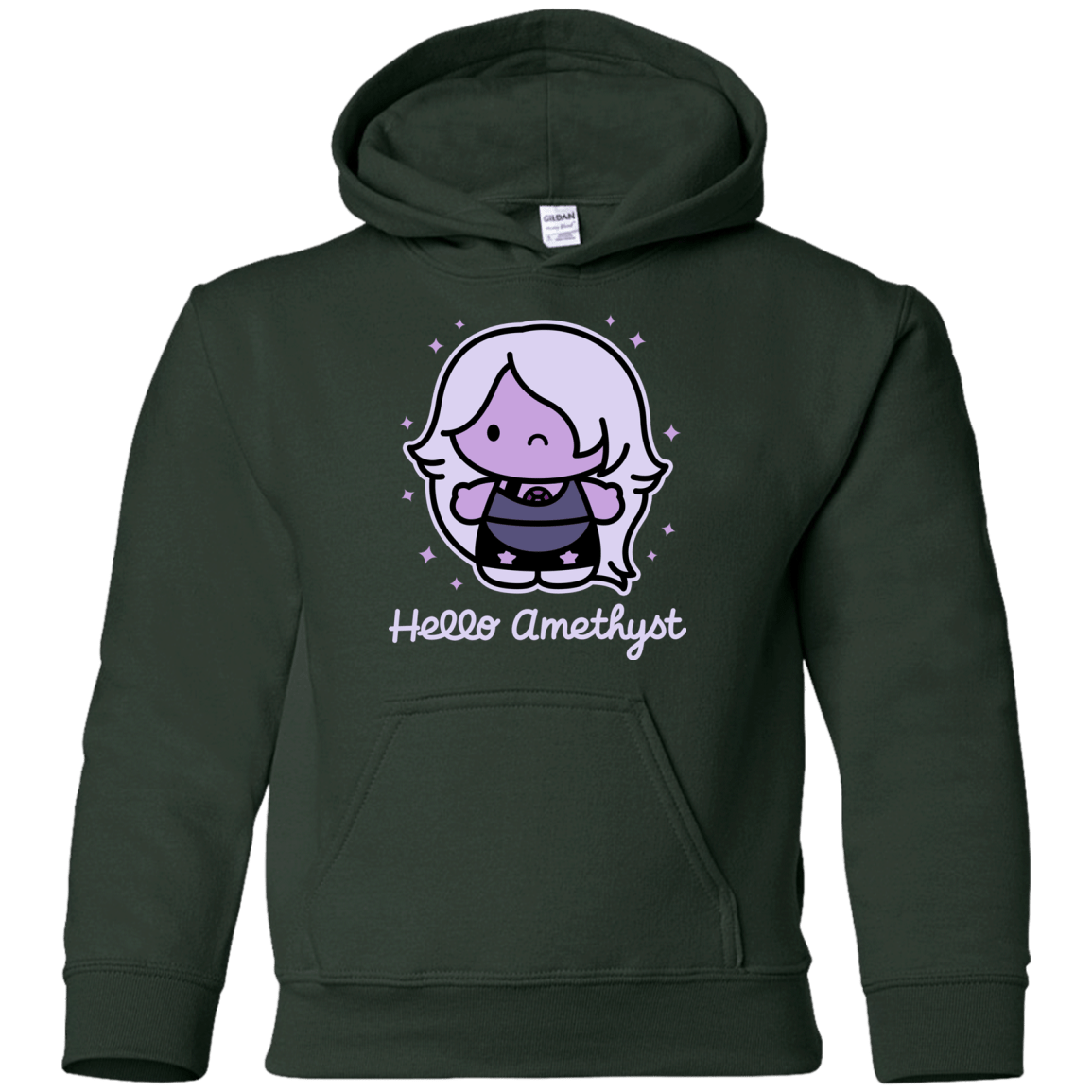 Sweatshirts Forest Green / YS Hello Amethyst Youth Hoodie