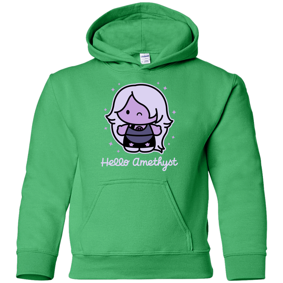Sweatshirts Irish Green / YS Hello Amethyst Youth Hoodie