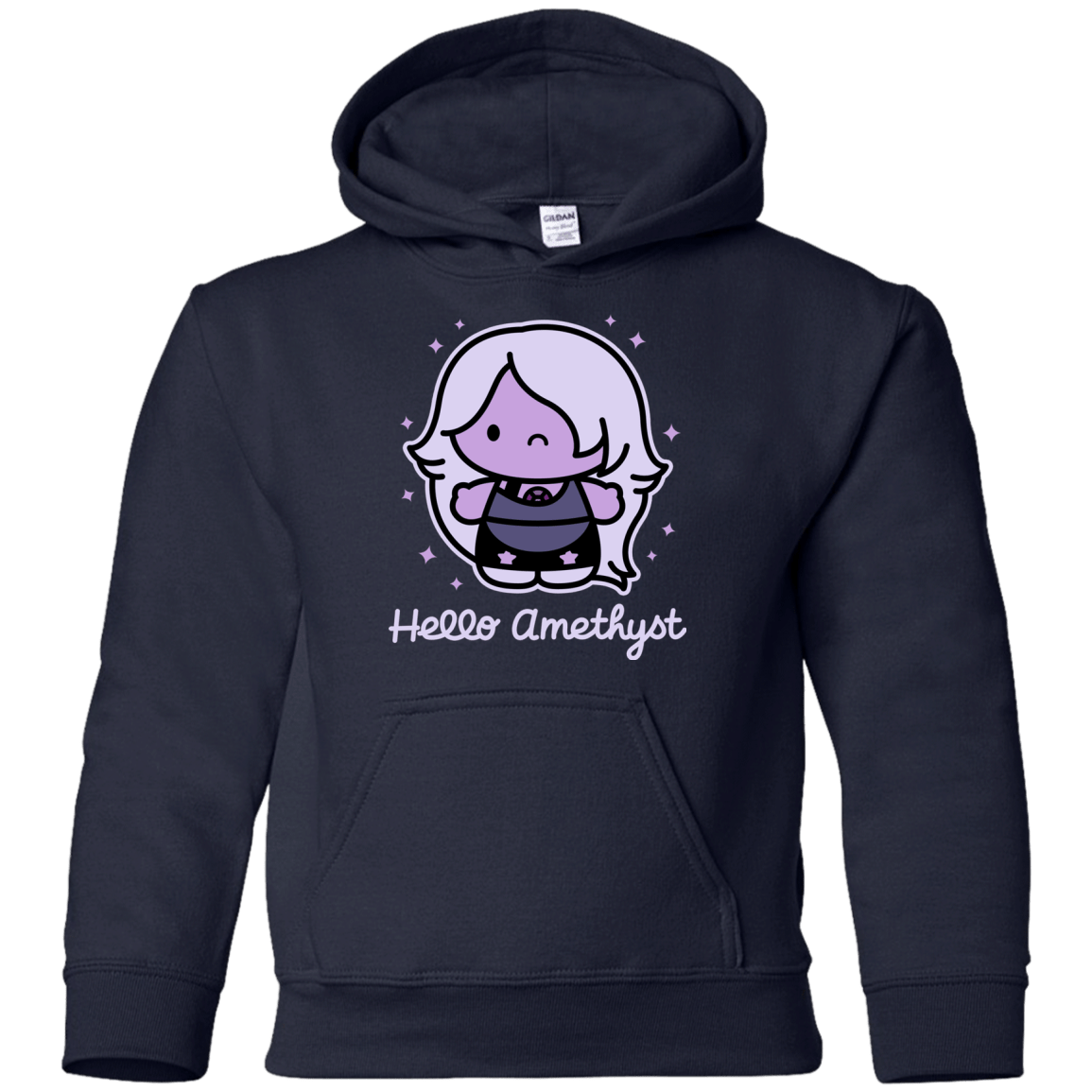 Sweatshirts Navy / YS Hello Amethyst Youth Hoodie