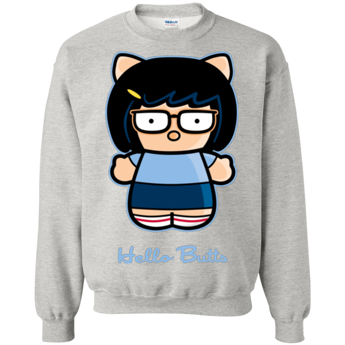 Sweatshirts Ash / Small Hello Butts Crewneck Sweatshirt