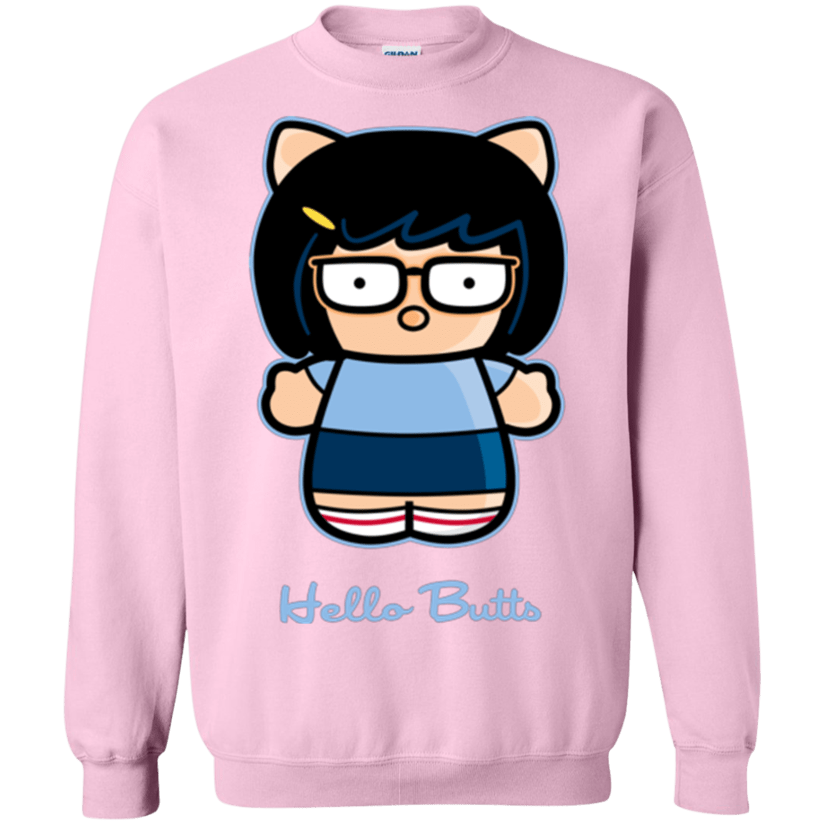 Sweatshirts Light Pink / Small Hello Butts Crewneck Sweatshirt