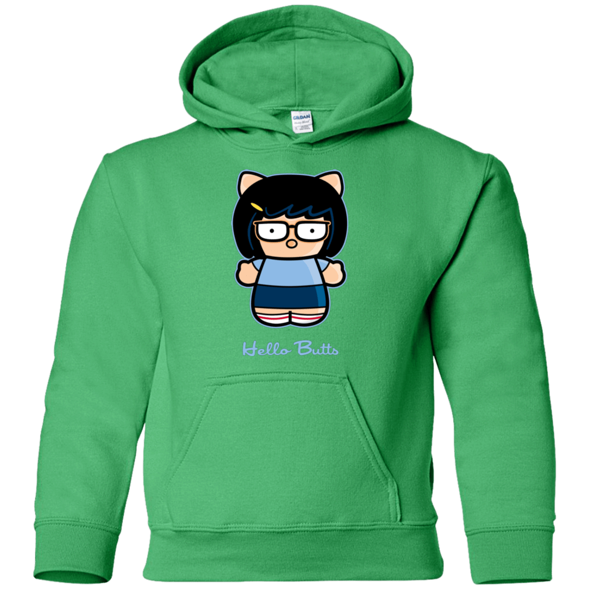 Sweatshirts Irish Green / YS Hello Butts Youth Hoodie