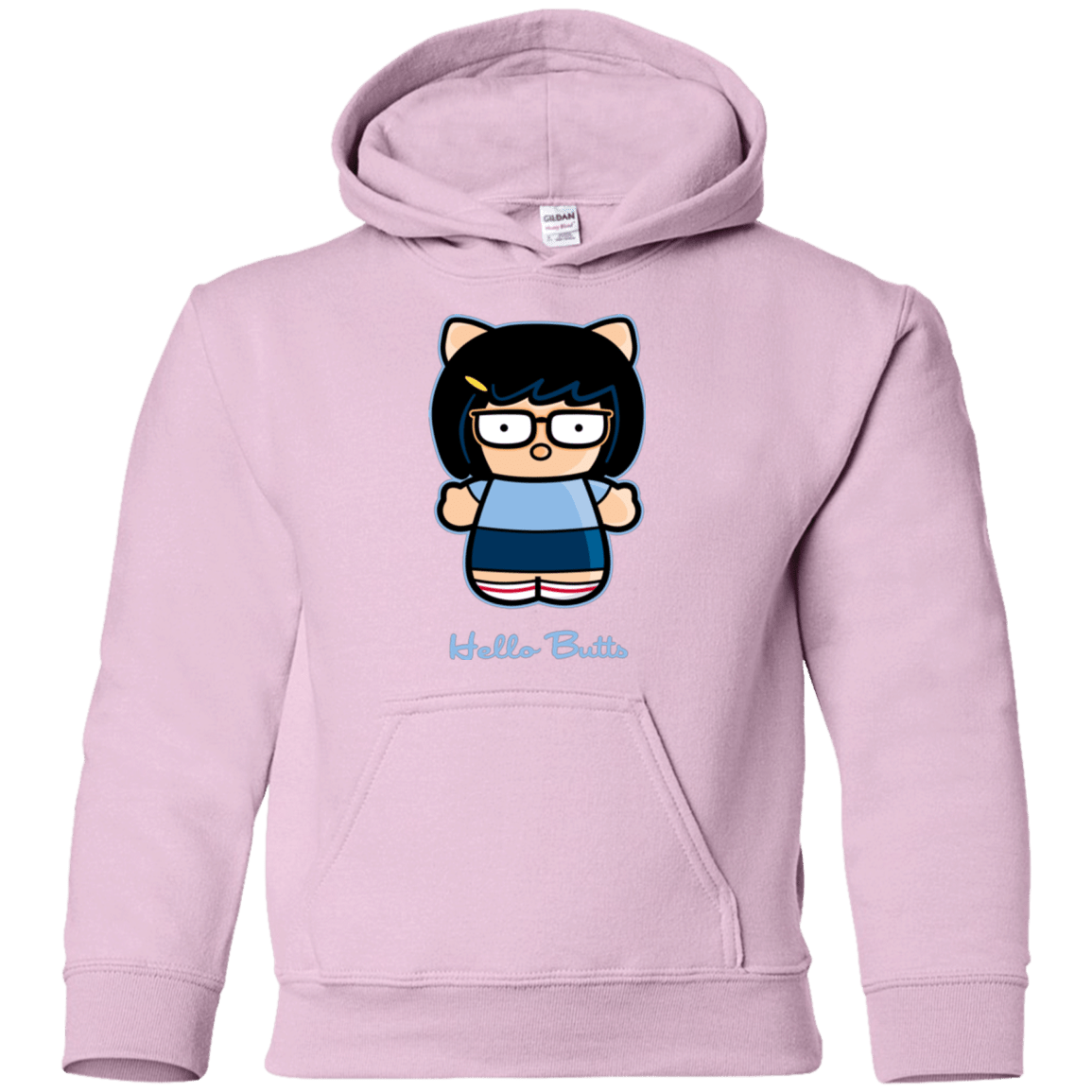 Sweatshirts Light Pink / YS Hello Butts Youth Hoodie
