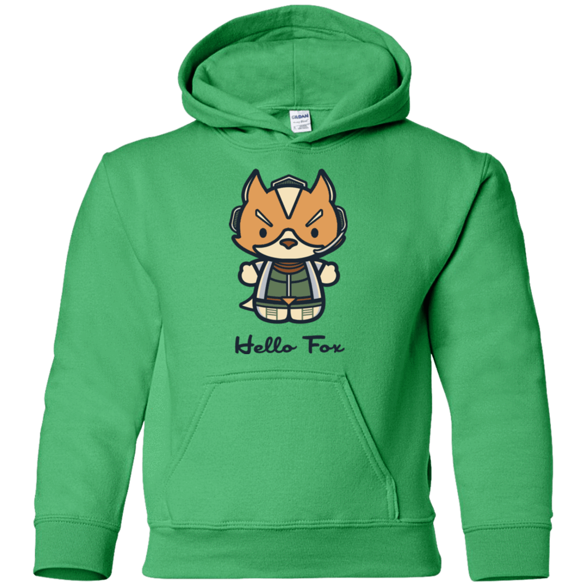 Sweatshirts Irish Green / YS Hello Fox Youth Hoodie