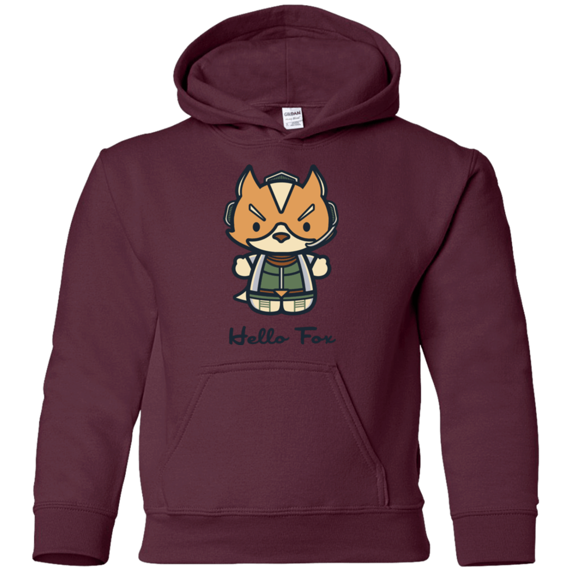 Sweatshirts Maroon / YS Hello Fox Youth Hoodie