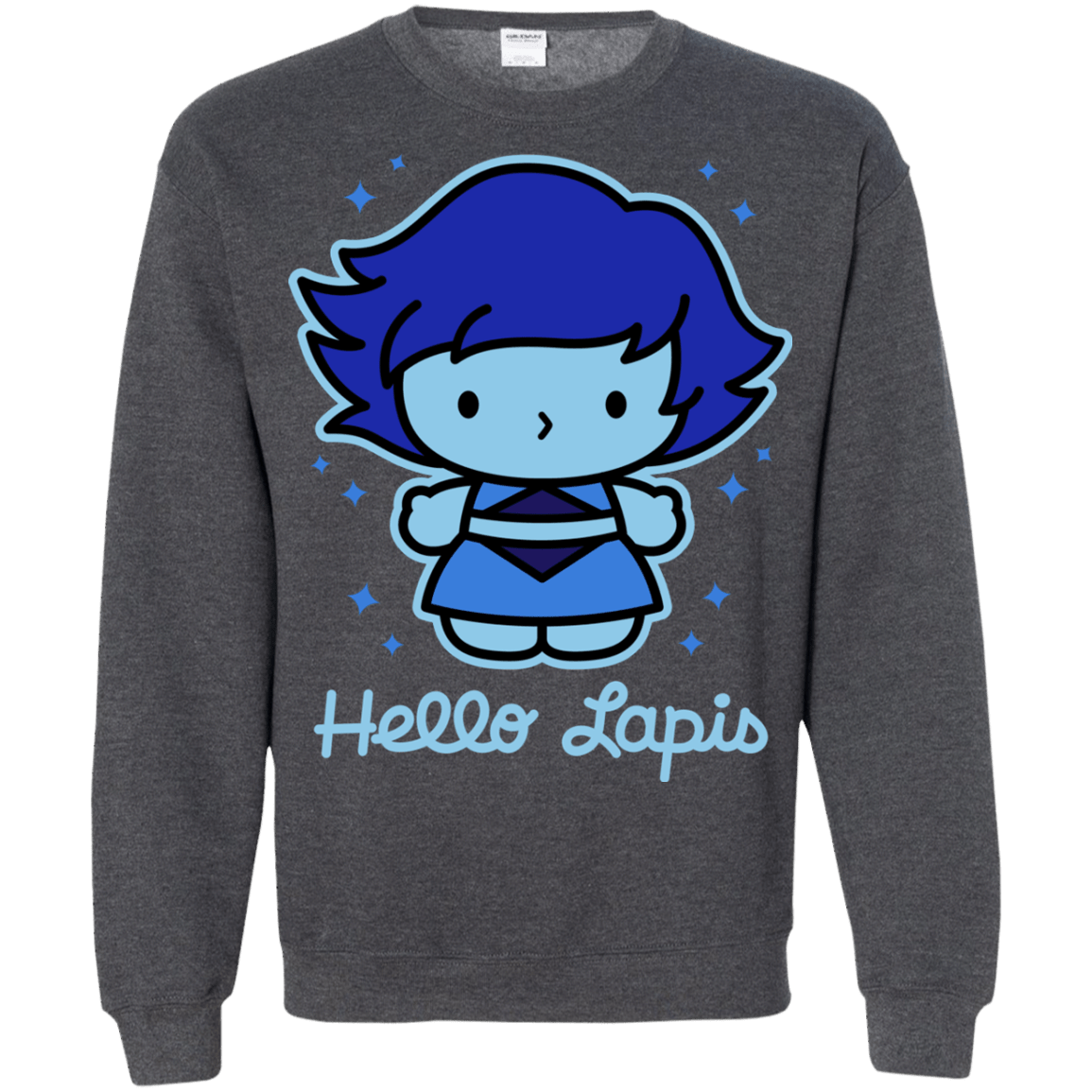 Sweatshirts Dark Heather / S Hello Lapis Crewneck Sweatshirt