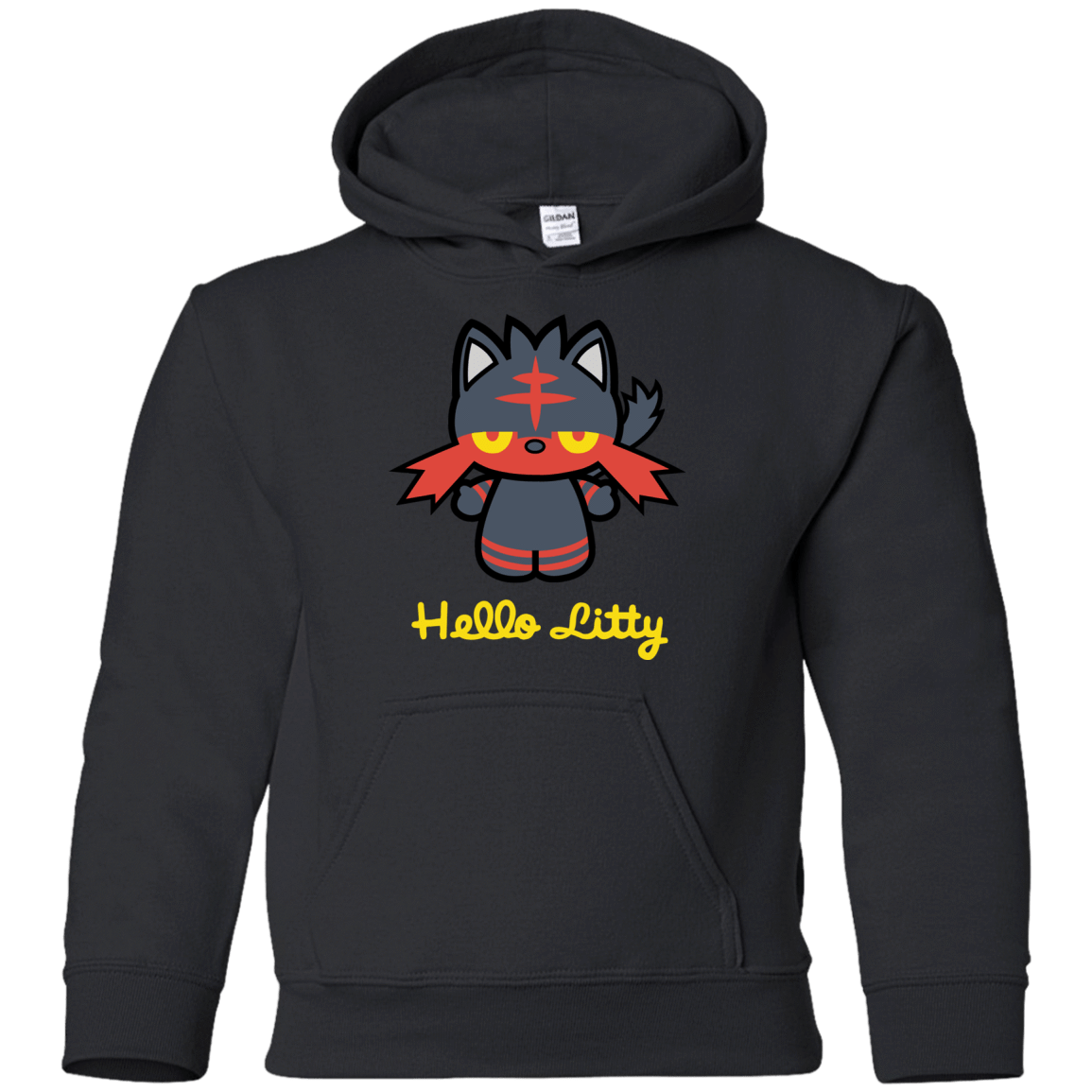 Sweatshirts Black / YS Hello Litty Youth Hoodie
