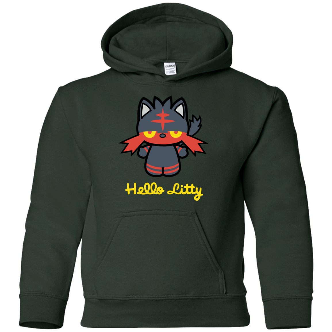 Sweatshirts Forest Green / YS Hello Litty Youth Hoodie