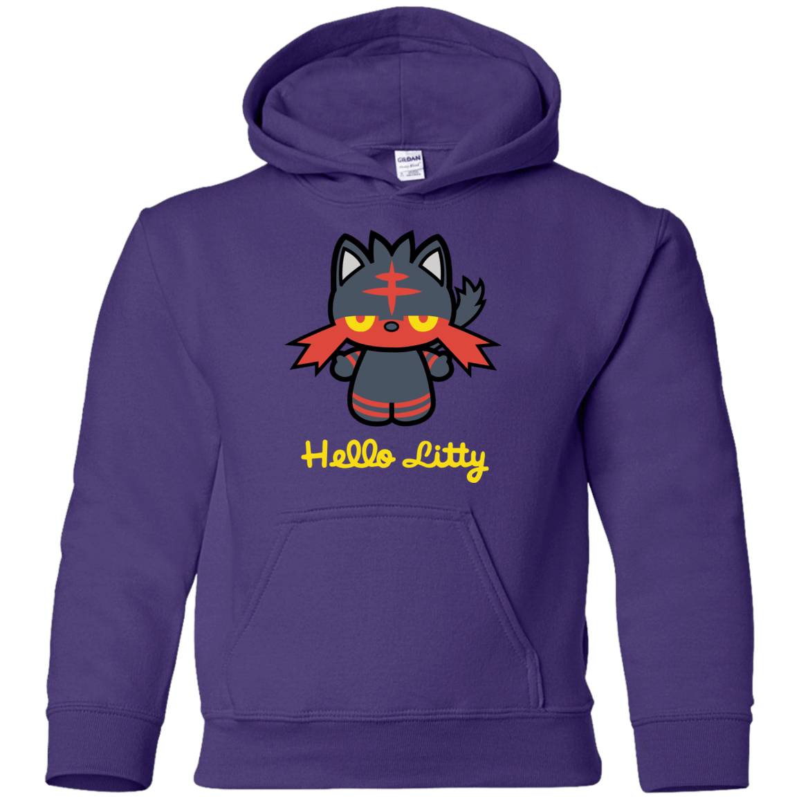 Sweatshirts Purple / YS Hello Litty Youth Hoodie