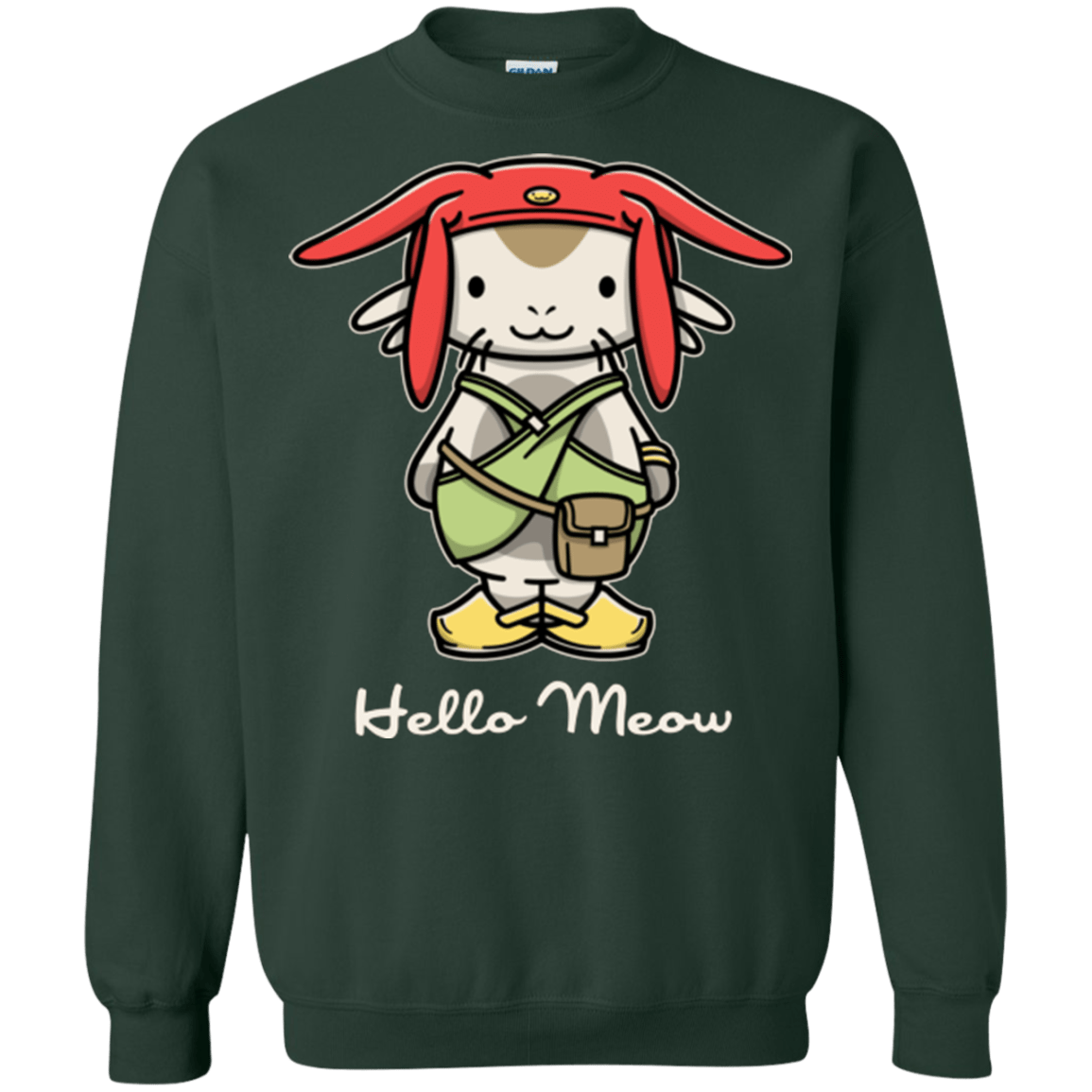 Sweatshirts Forest Green / Small HELLO MEOW Crewneck Sweatshirt