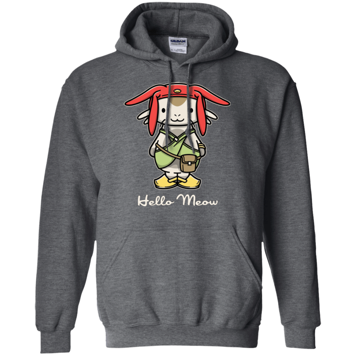 Sweatshirts Dark Heather / Small HELLO MEOW Pullover Hoodie