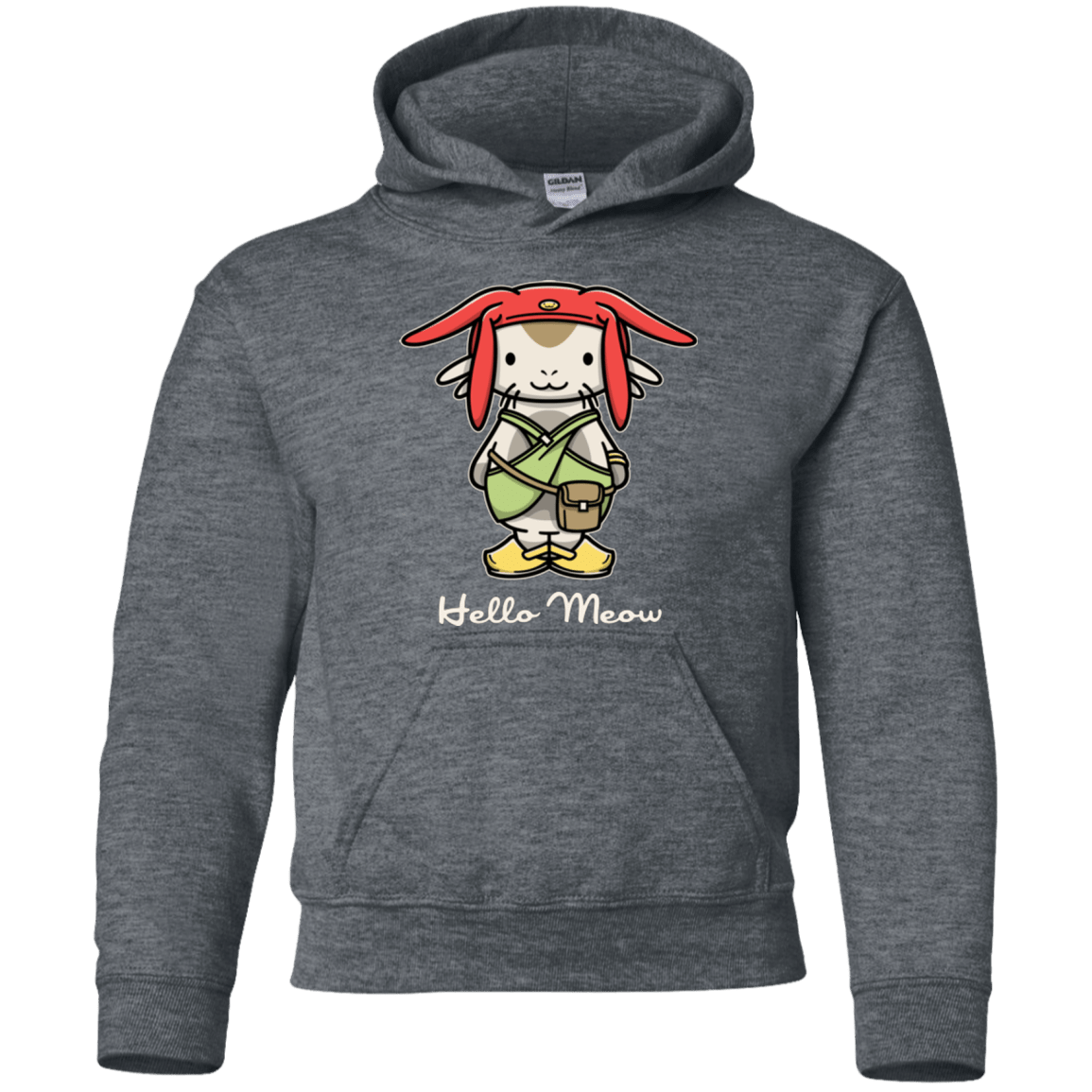 Sweatshirts Dark Heather / YS HELLO MEOW Youth Hoodie