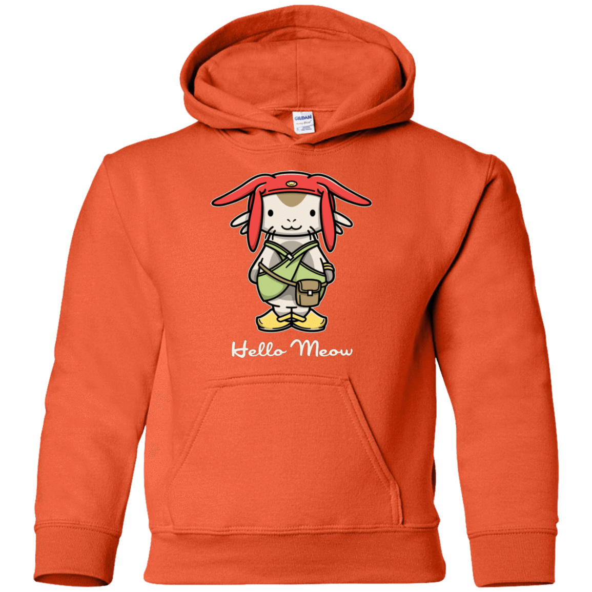 Sweatshirts Orange / YS HELLO MEOW Youth Hoodie