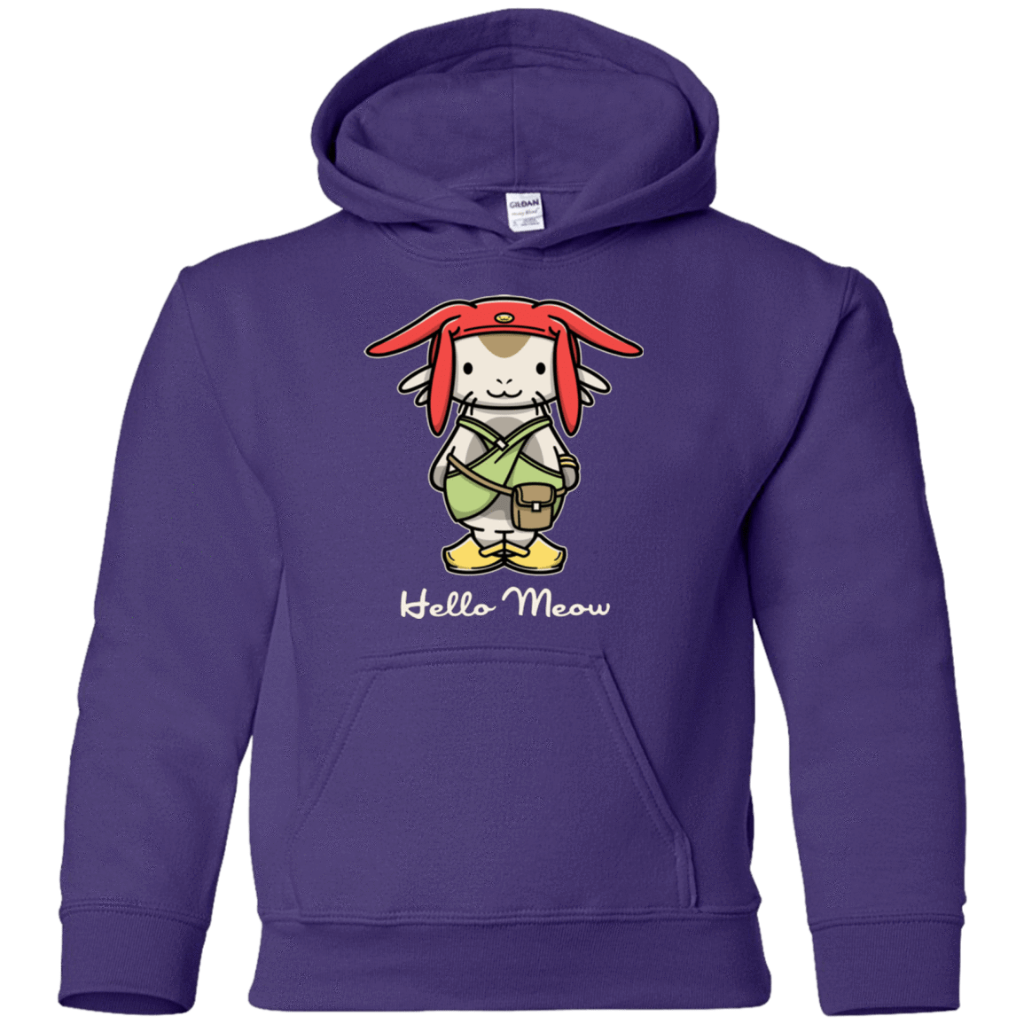 Sweatshirts Purple / YS HELLO MEOW Youth Hoodie