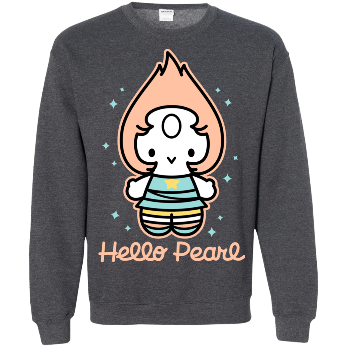 Sweatshirts Dark Heather / S Hello Pearl Crewneck Sweatshirt