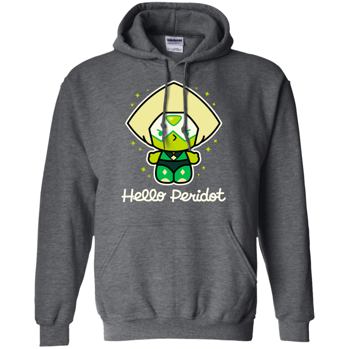 Sweatshirts Dark Heather / S Hello Peridot Pullover Hoodie