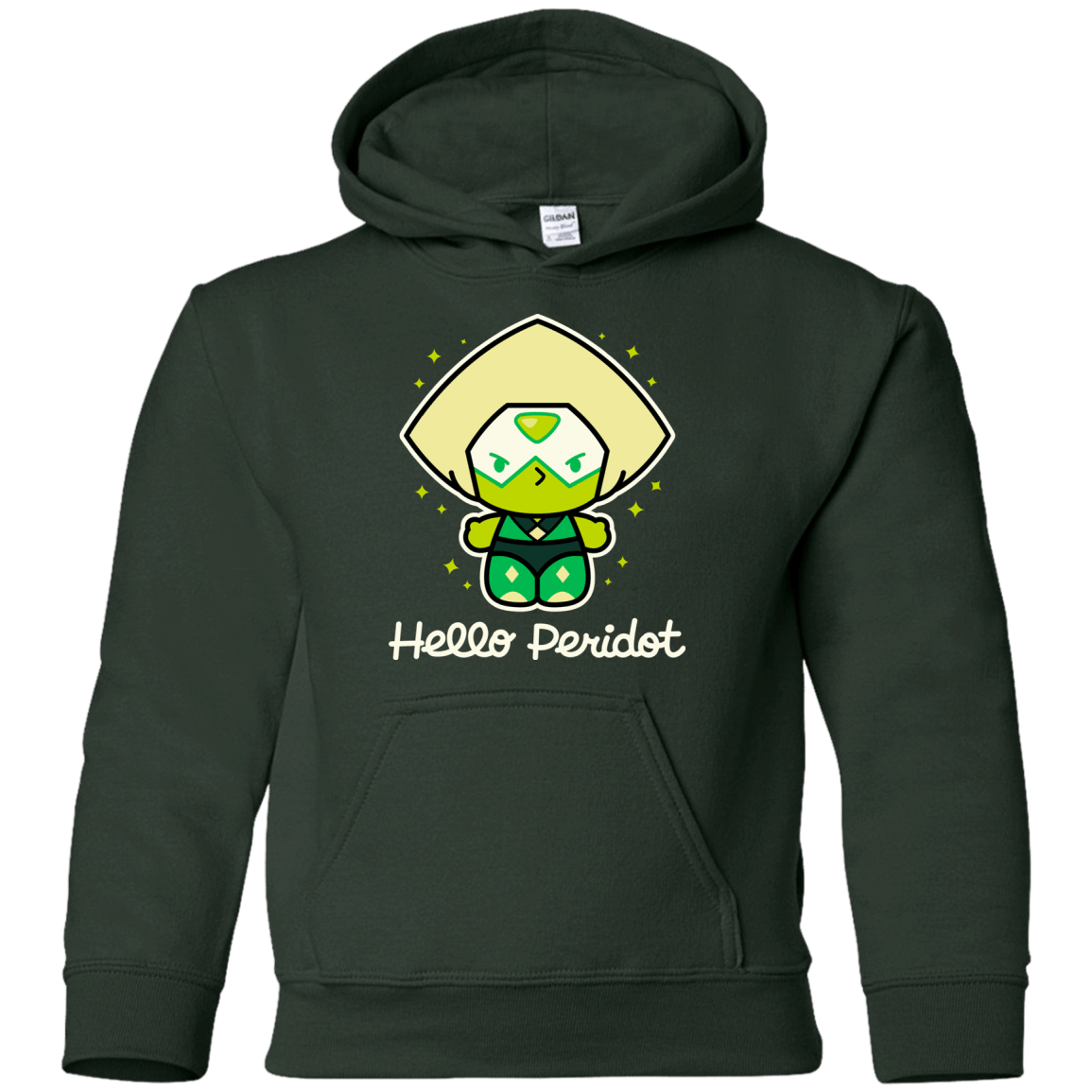 Sweatshirts Forest Green / YS Hello Peridot Youth Hoodie